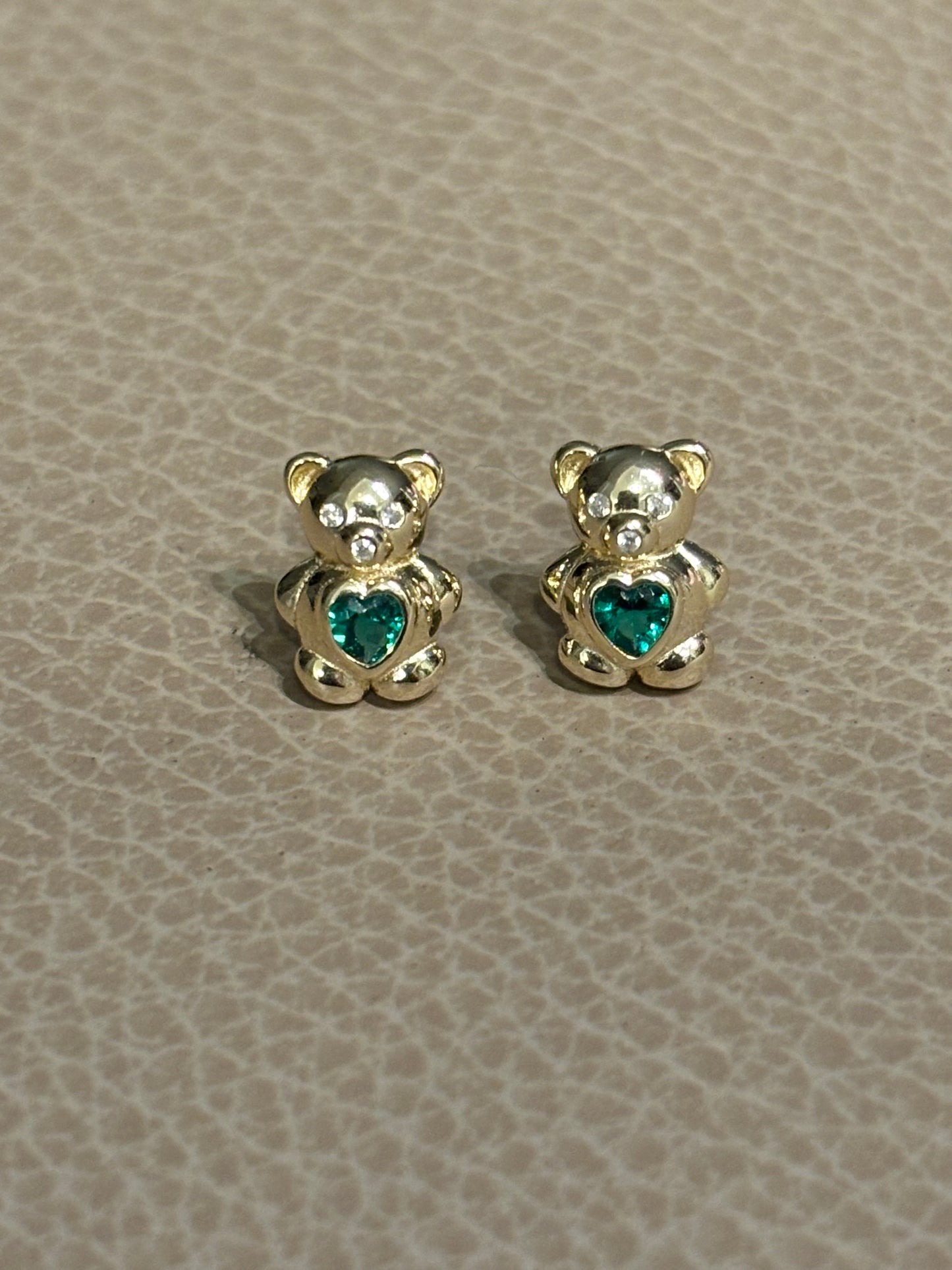 Green/gold teddy studs