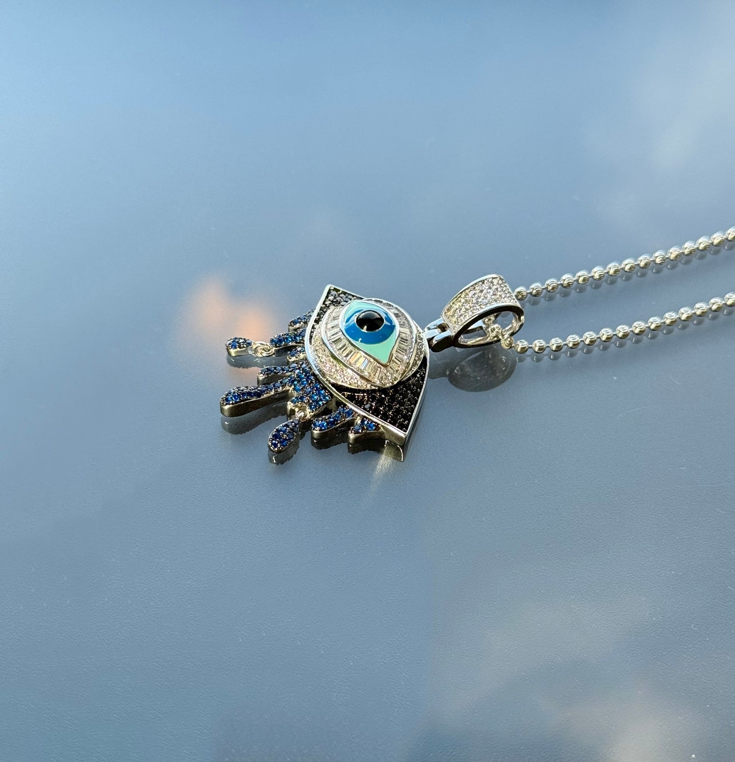 Drop evil eye necklace