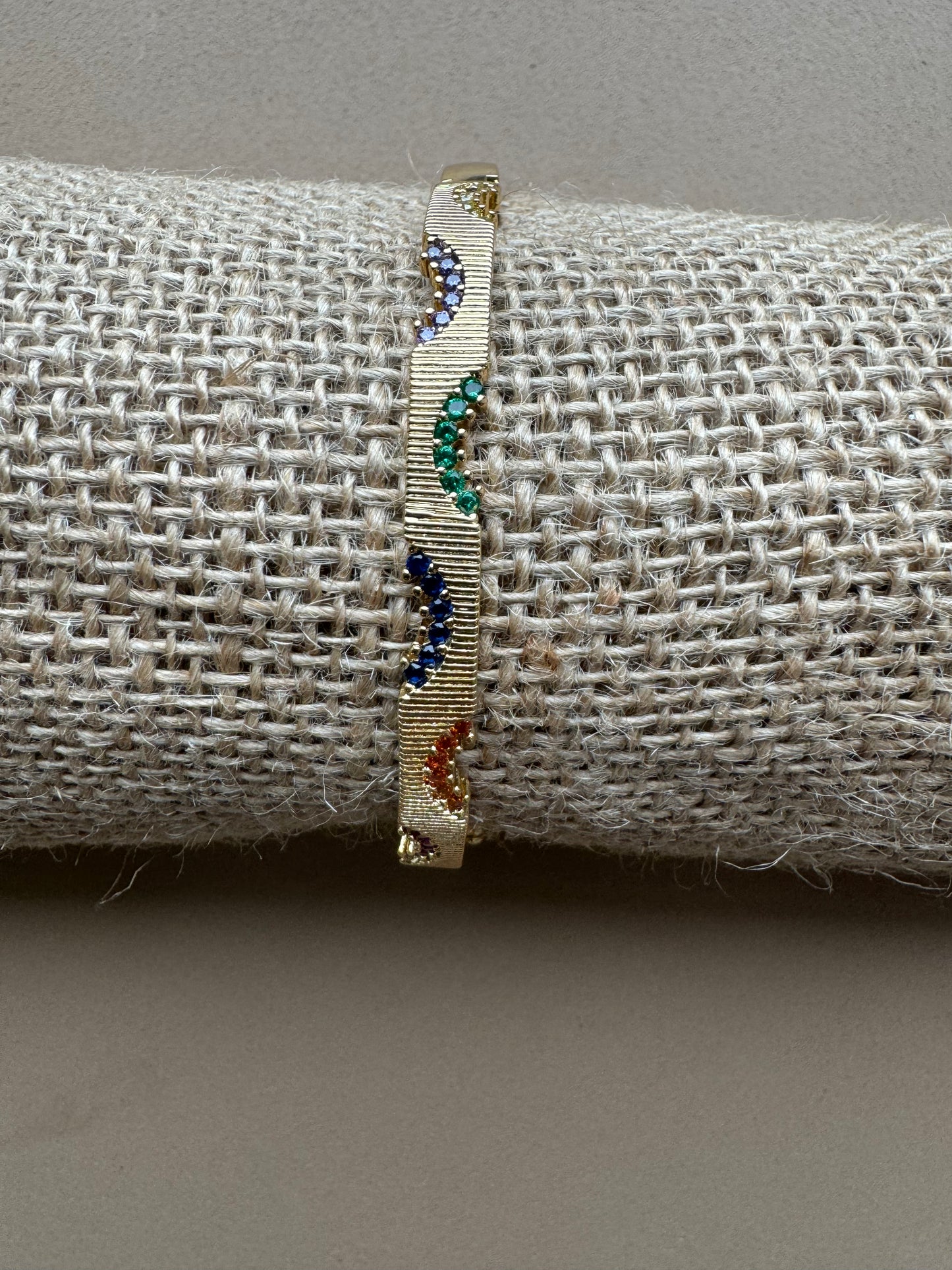 Rainbow crescent bangle