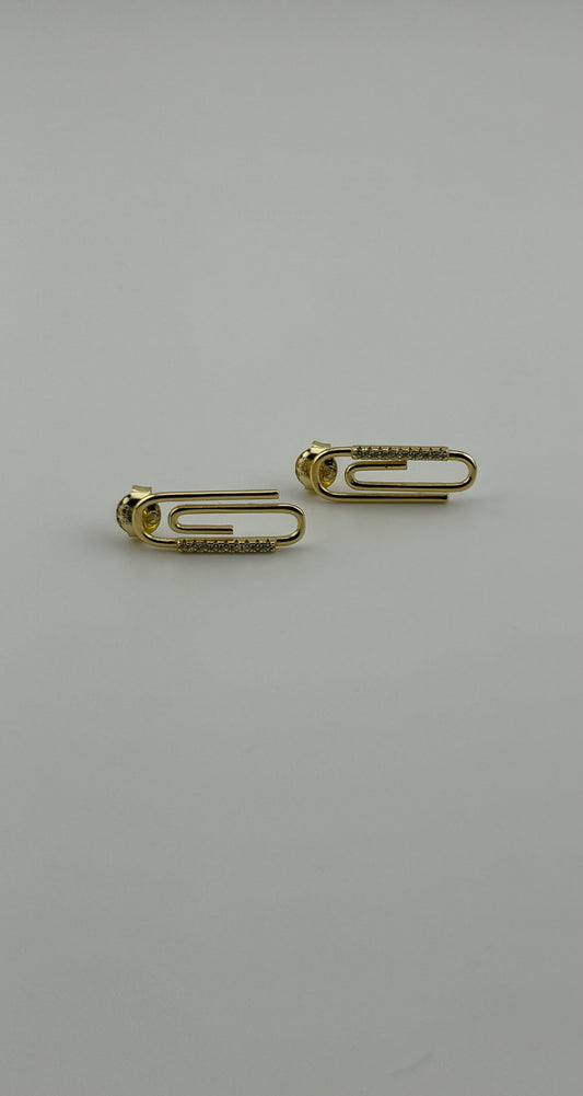 Paper clip ear studs