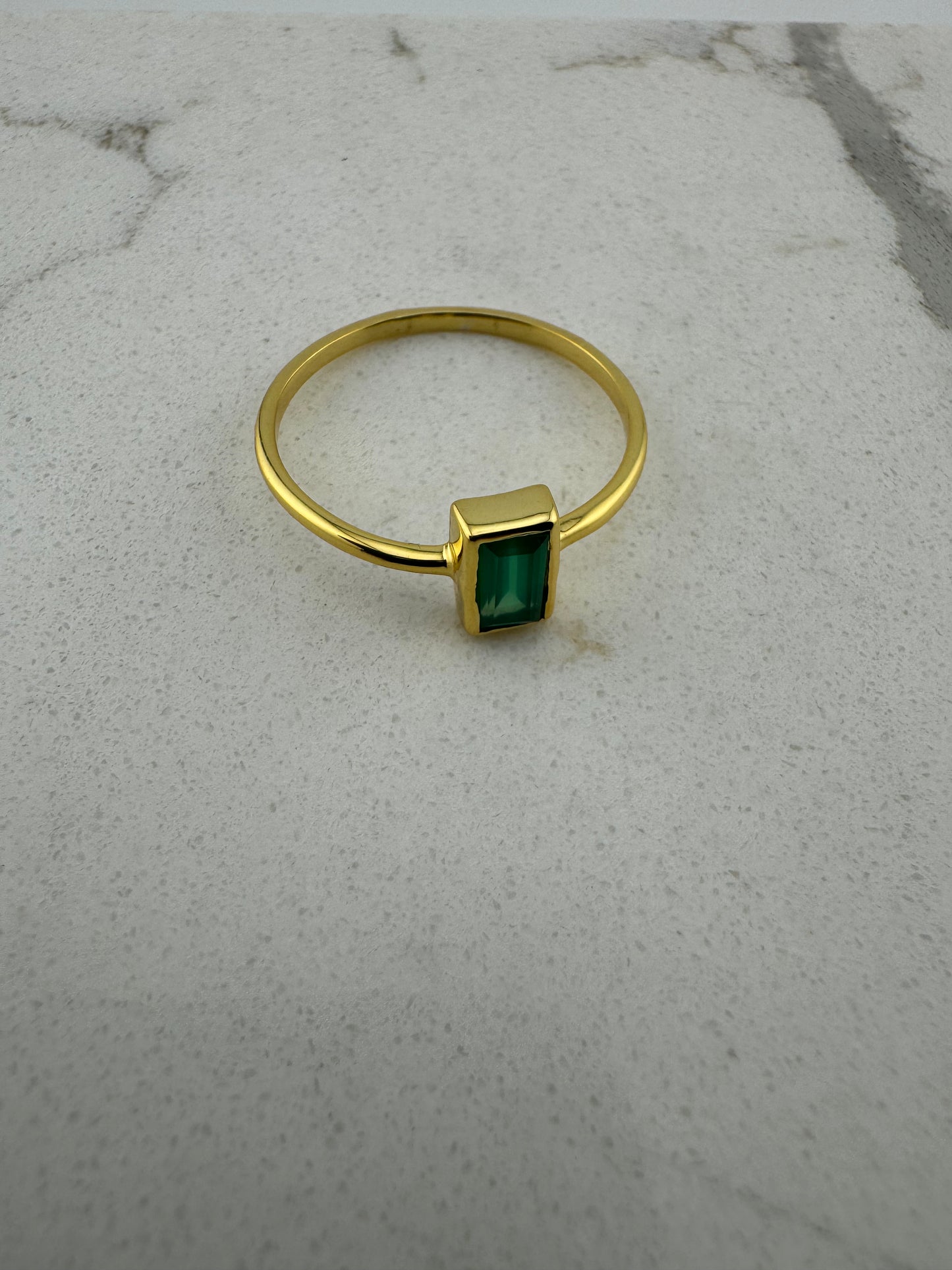 emerald/18k vermeil/hand made