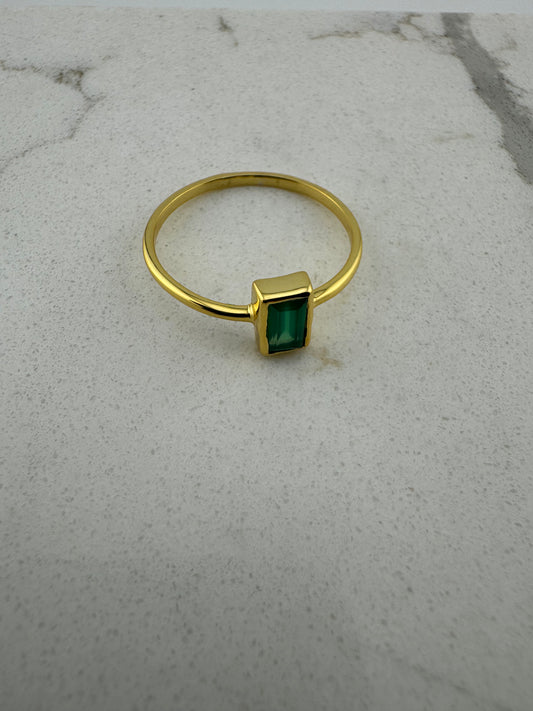 emerald/18k vermeil/hand made
