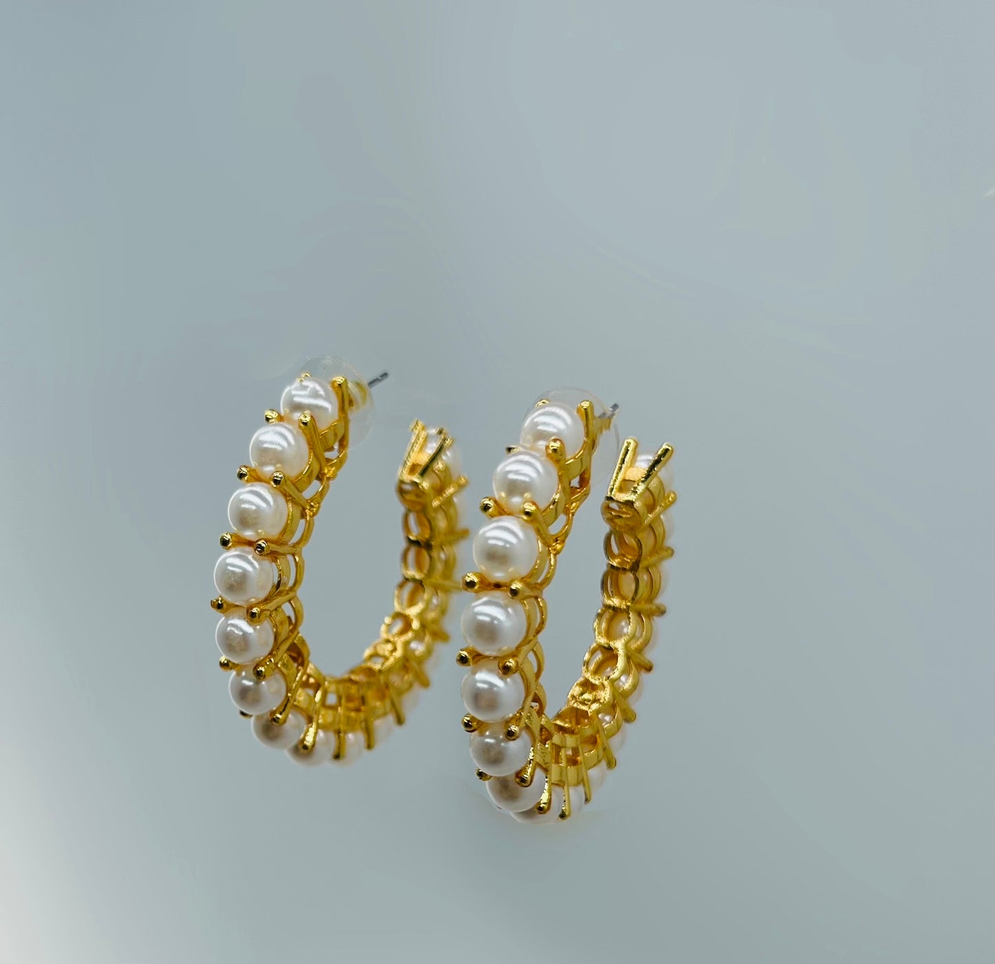 Large pearl hoops