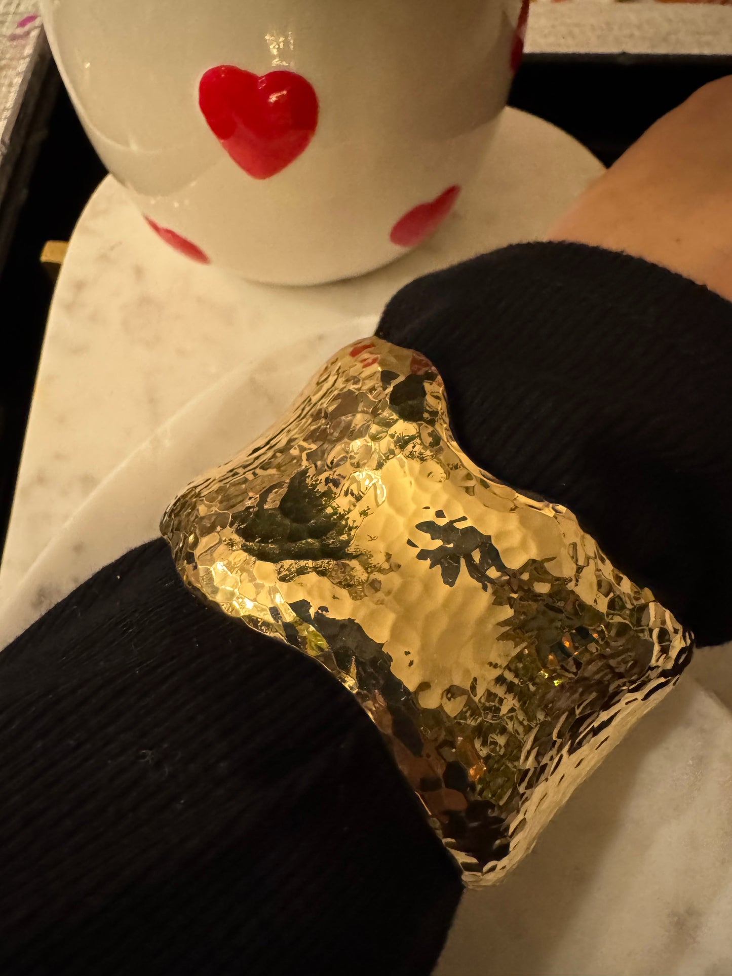 Liquid hammered bangle