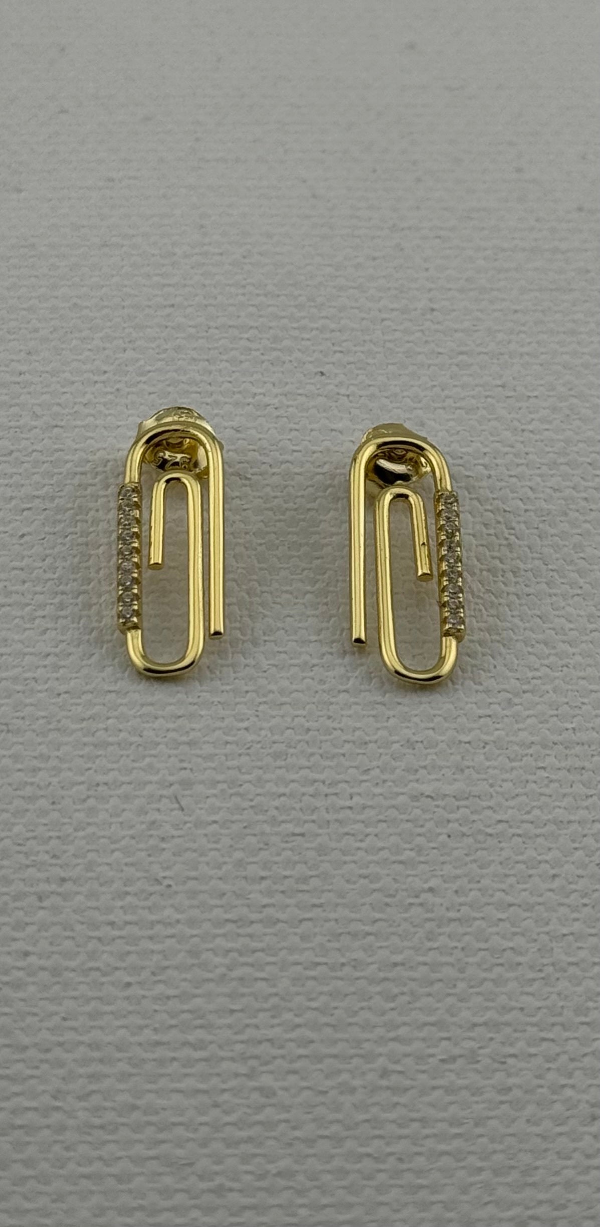 Paper clip ear studs