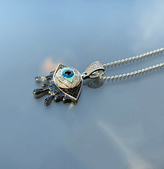 Drop evil eye necklace