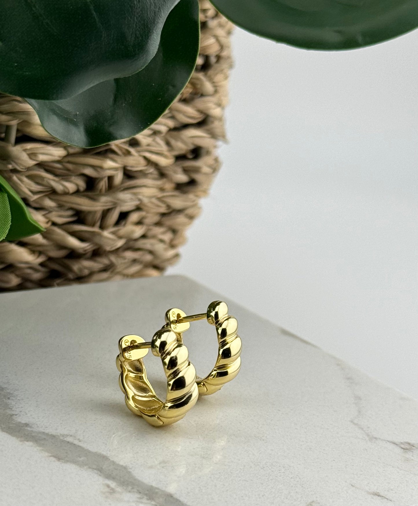 Croissant gold hoops