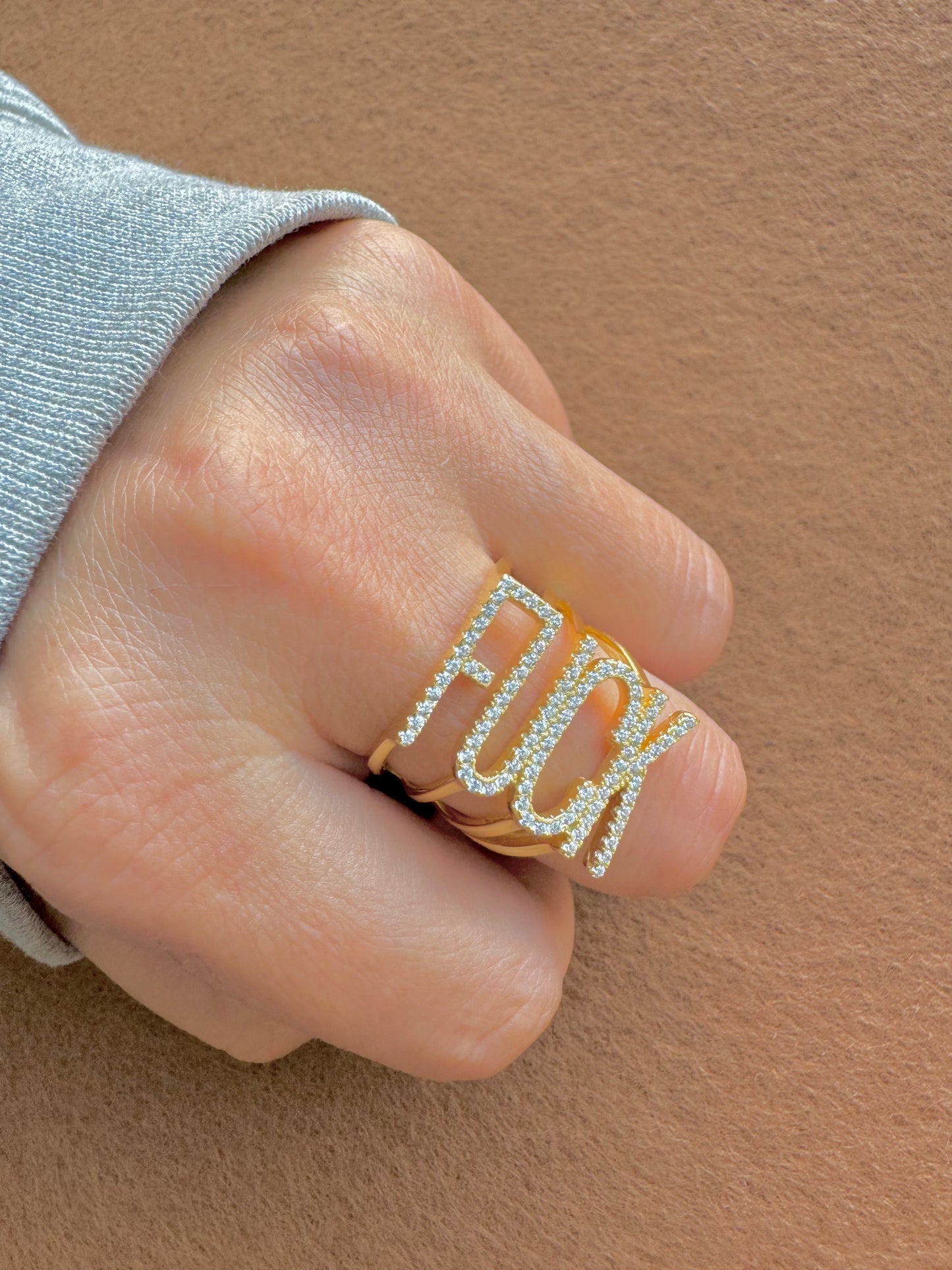 FUCK ring gold