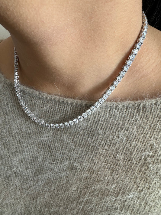 Tennis necklace silver 4 mm