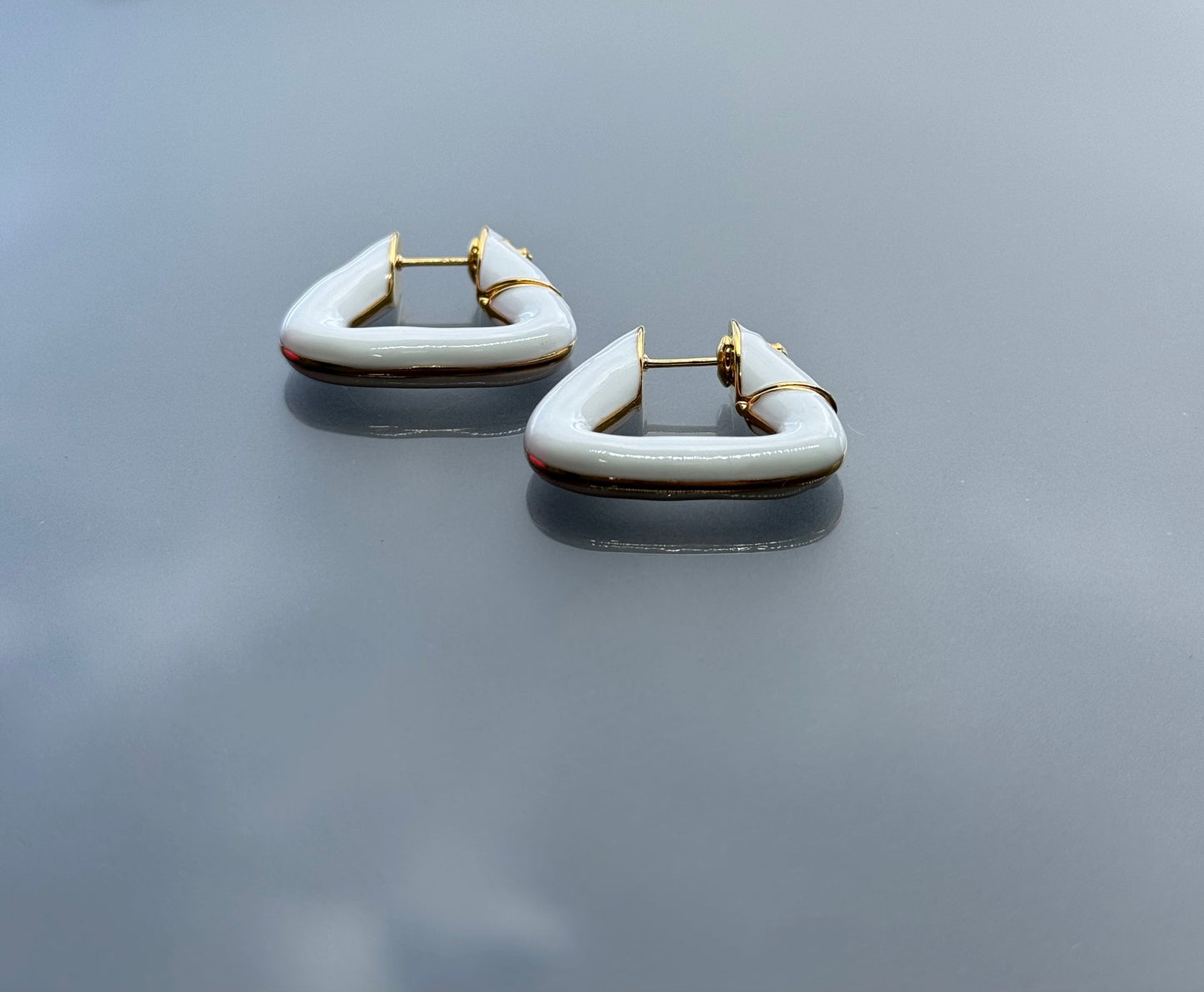 White enamel hoops