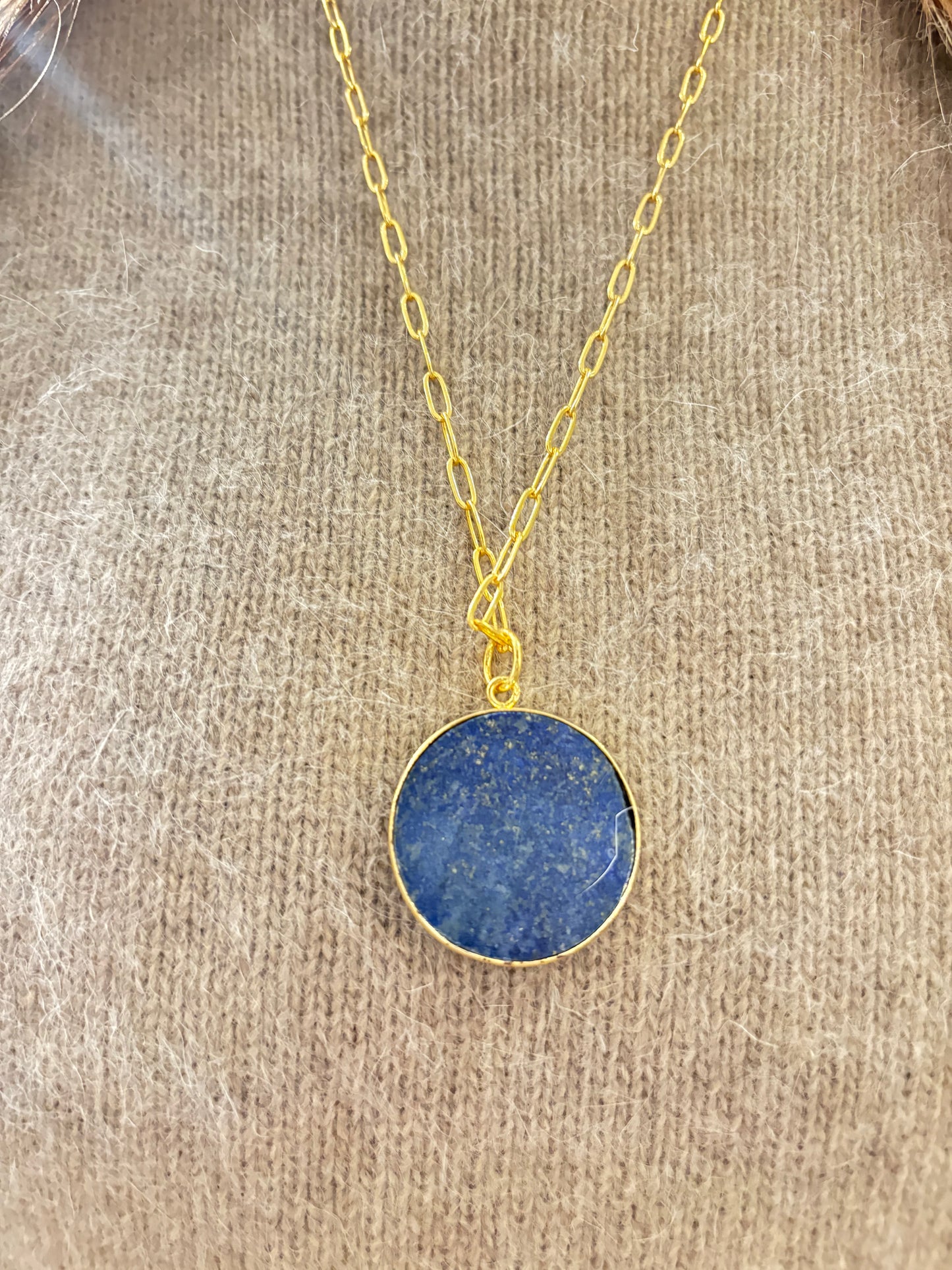 Lapis Sun pendant necklace