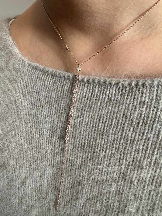 Rose gold dainty lariat