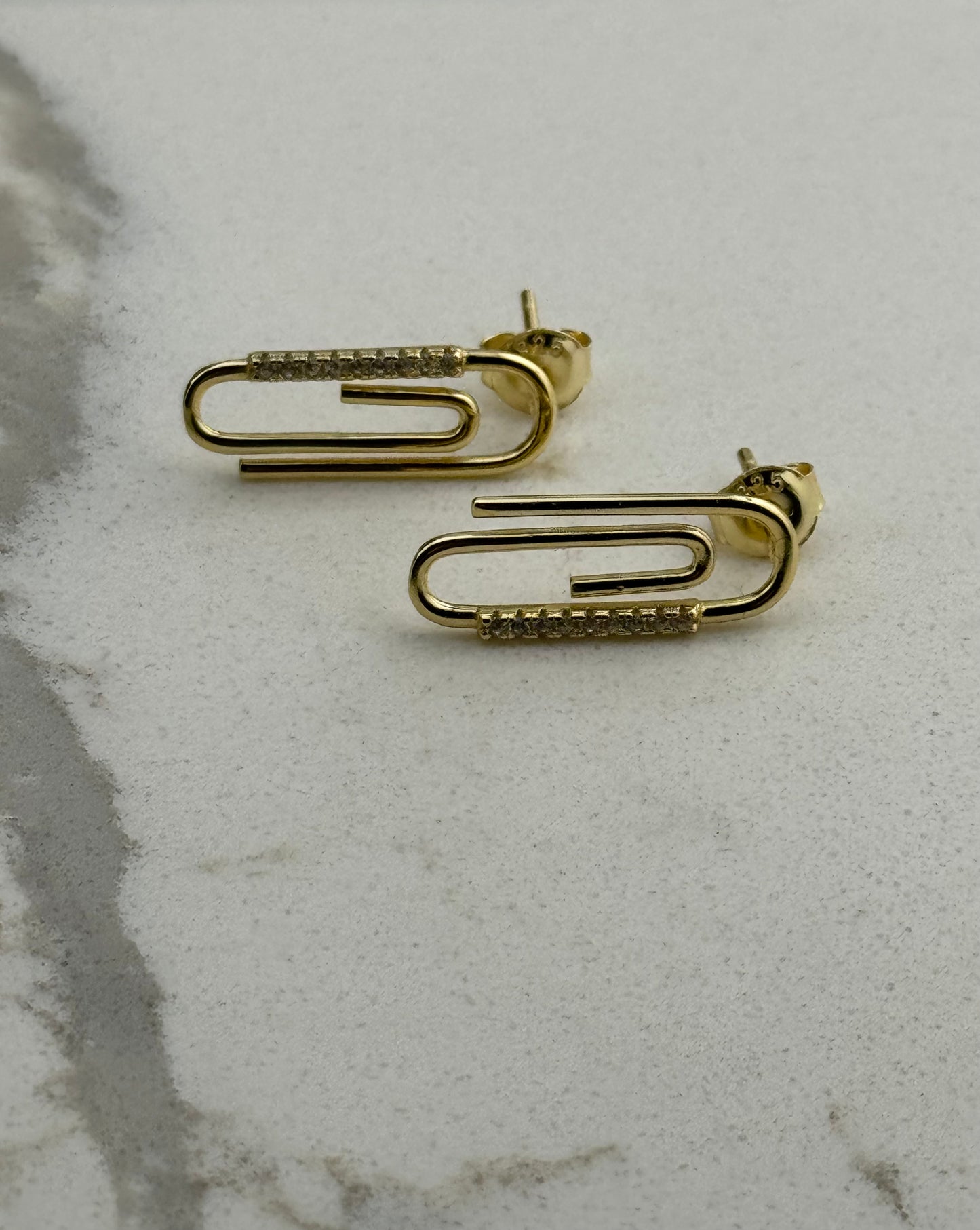 Paper clip ear studs