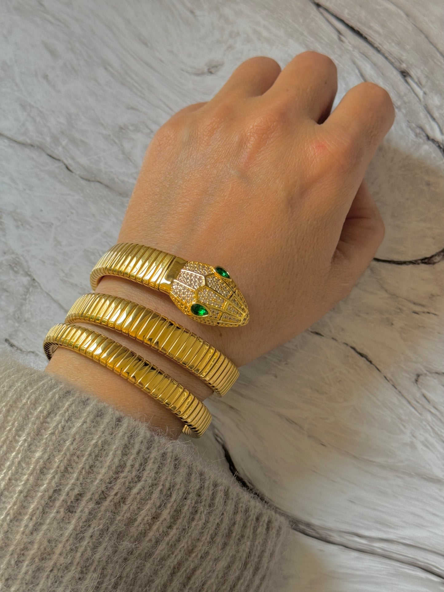 Serpentine wrap bracelet