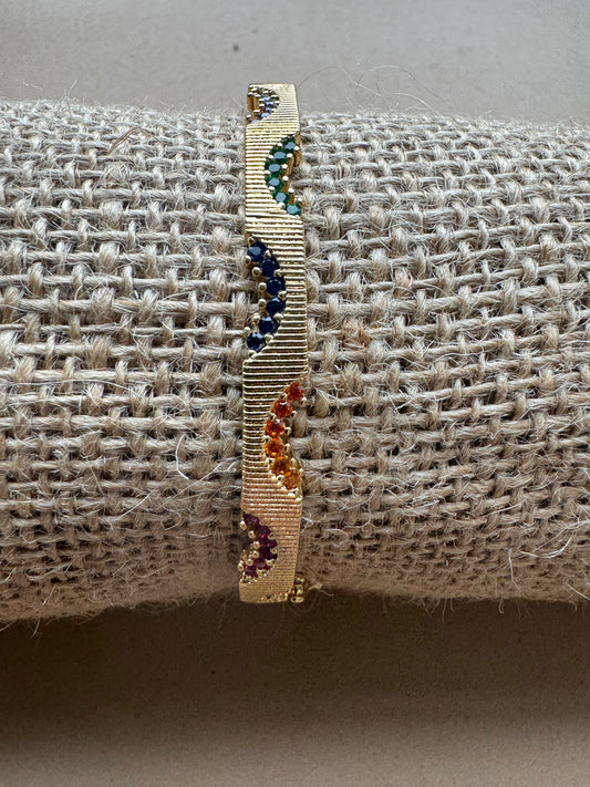 Rainbow crescent bangle