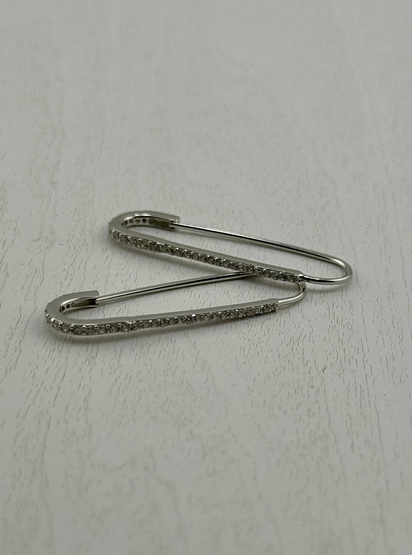 Safety pin earrings silver
