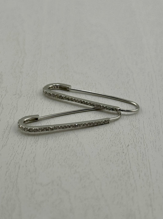 Safety pin earrings silver