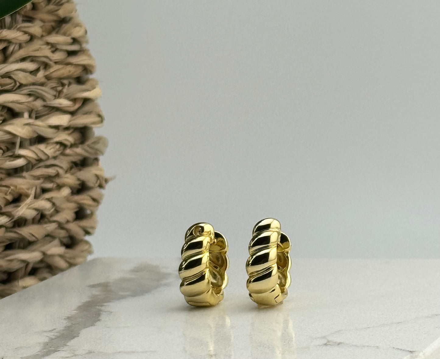 Croissant gold hoops