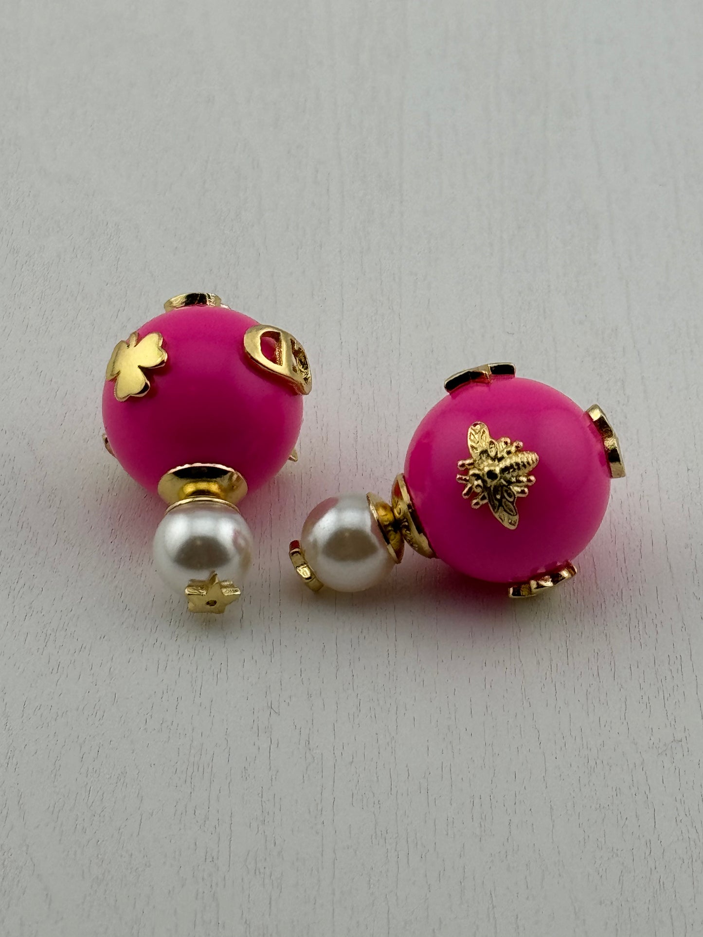 Pink and pearl tribales earstuds