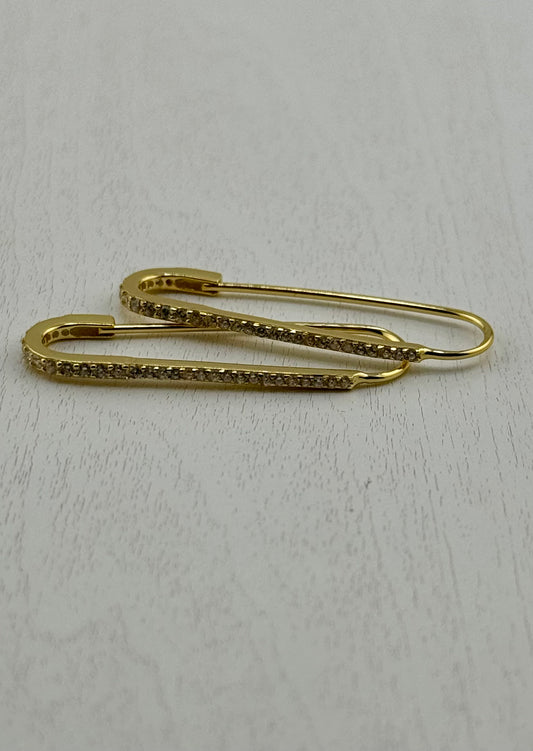 Safety pin earrings gold