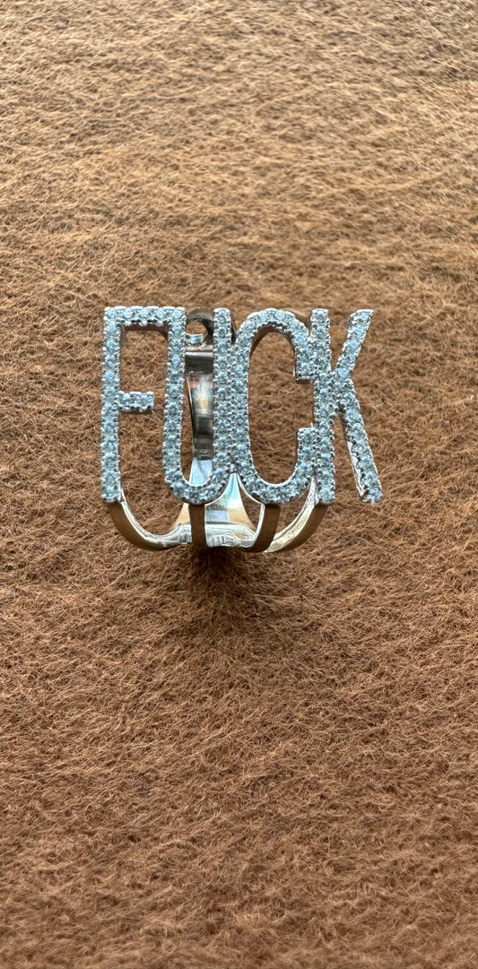FUCK ring silver