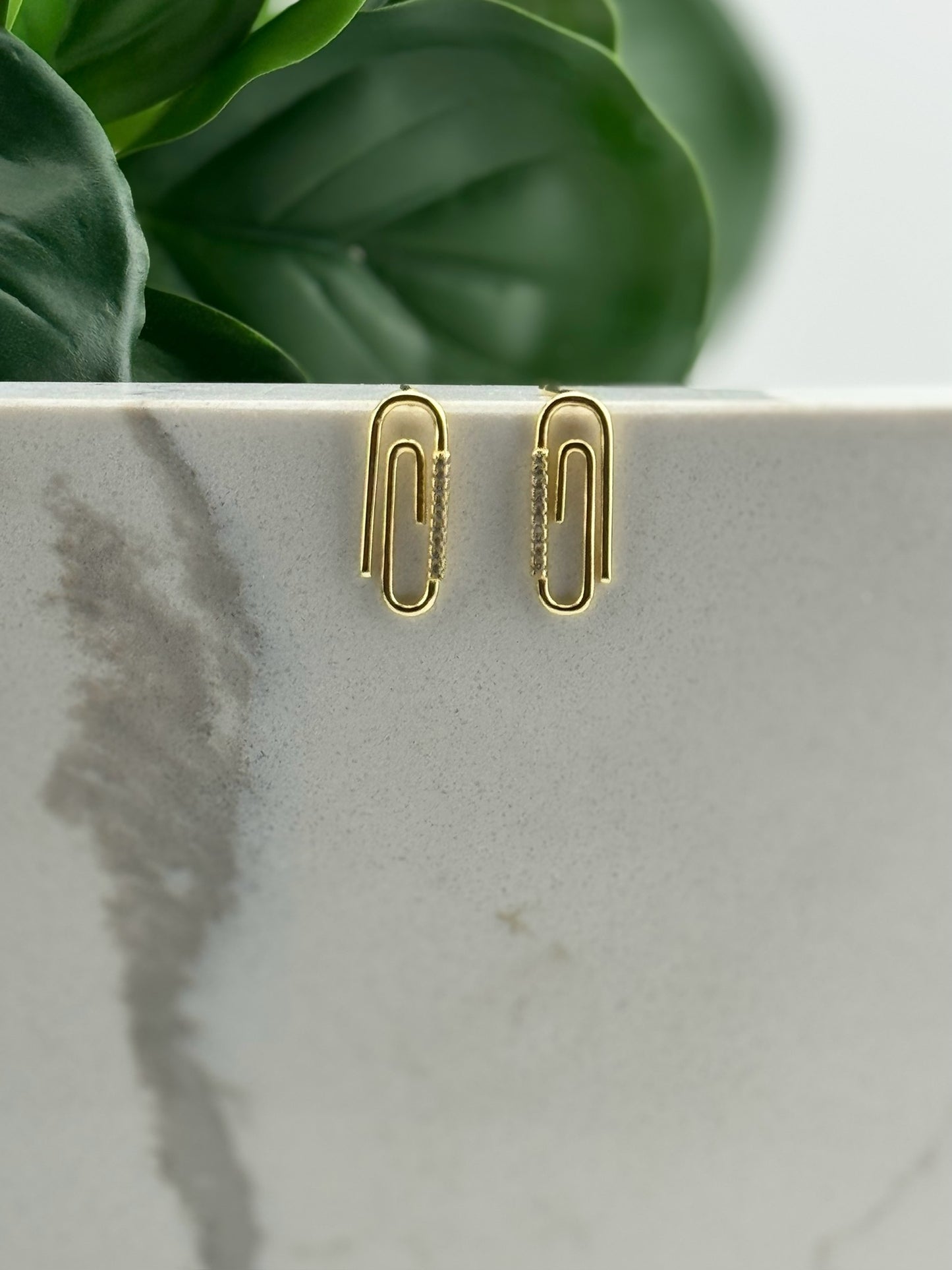 Paper clip ear studs