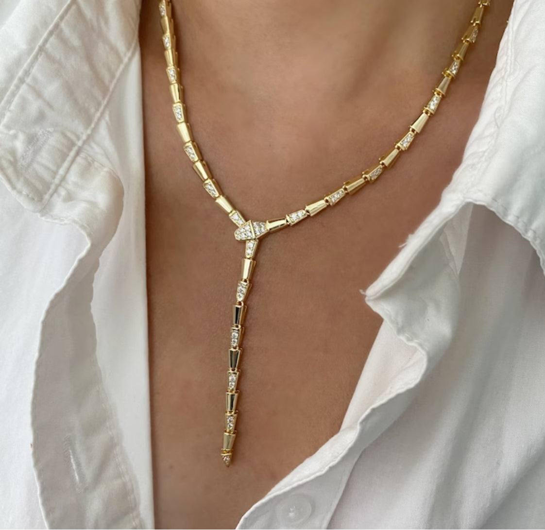 Serpentine sterling silver necklace