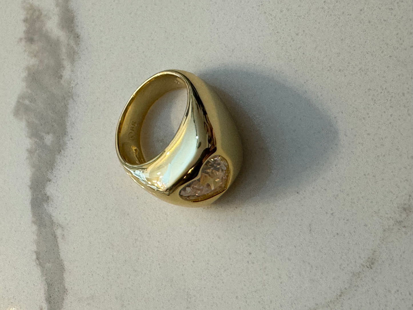 Signet heart rings