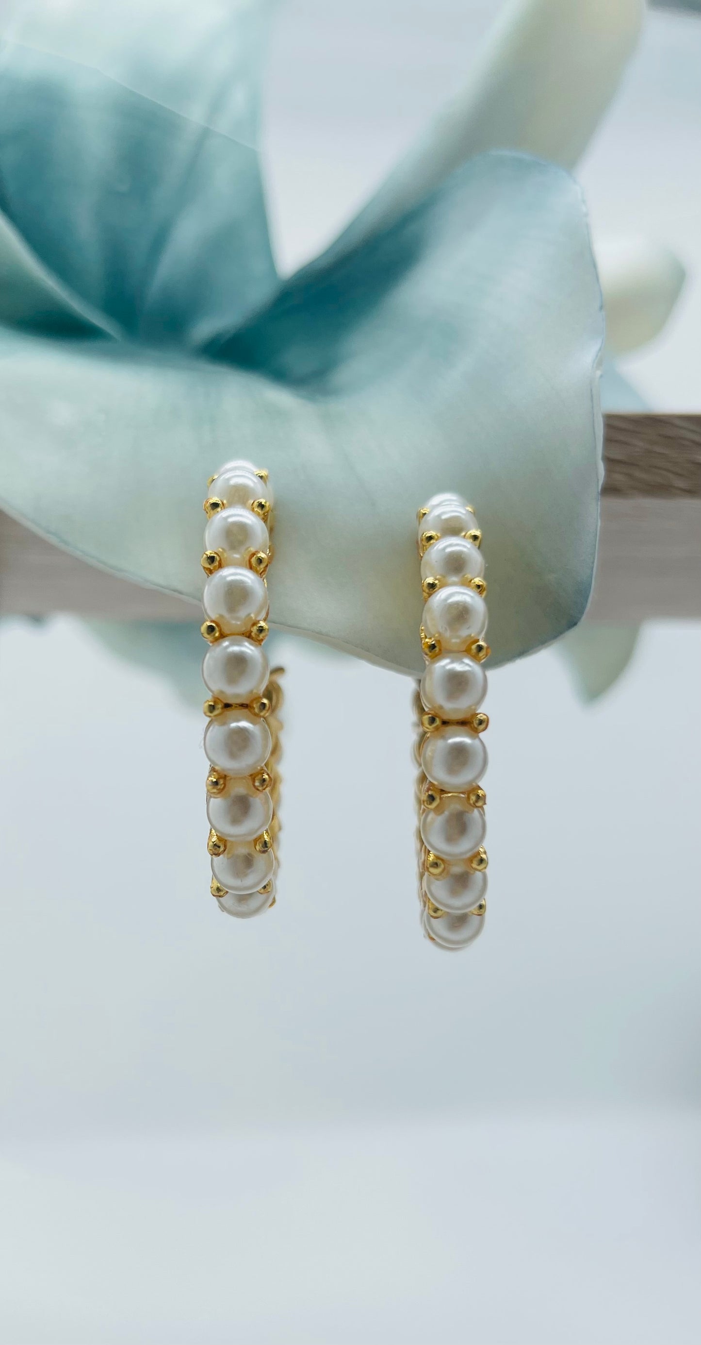 Large pearl hoops