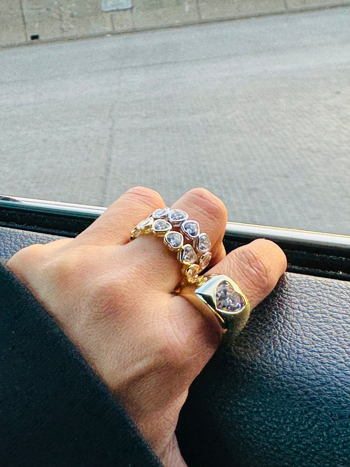 Signet heart rings