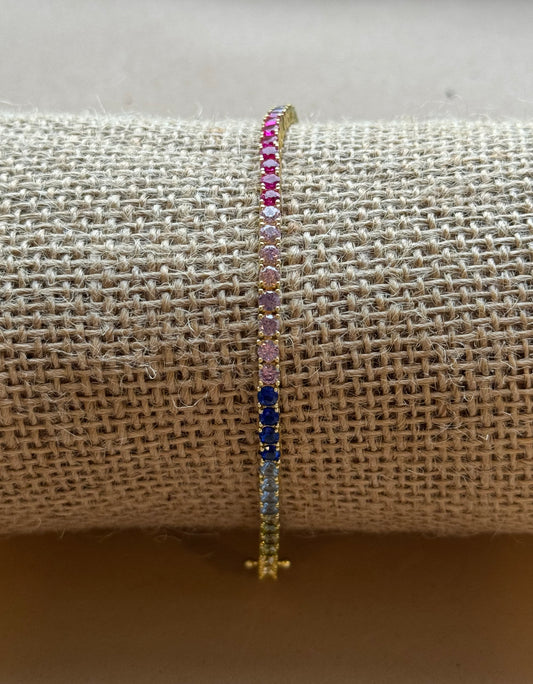 Multi color tennis bracelet 2mm