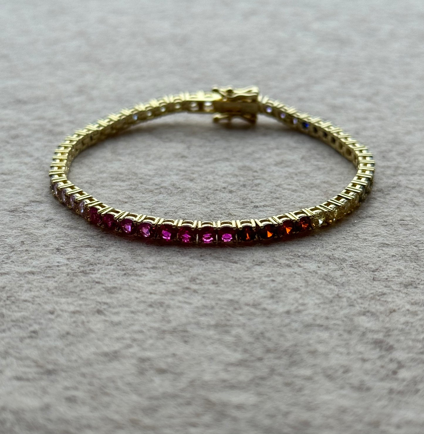 Multi color tennis bracelet 2mm