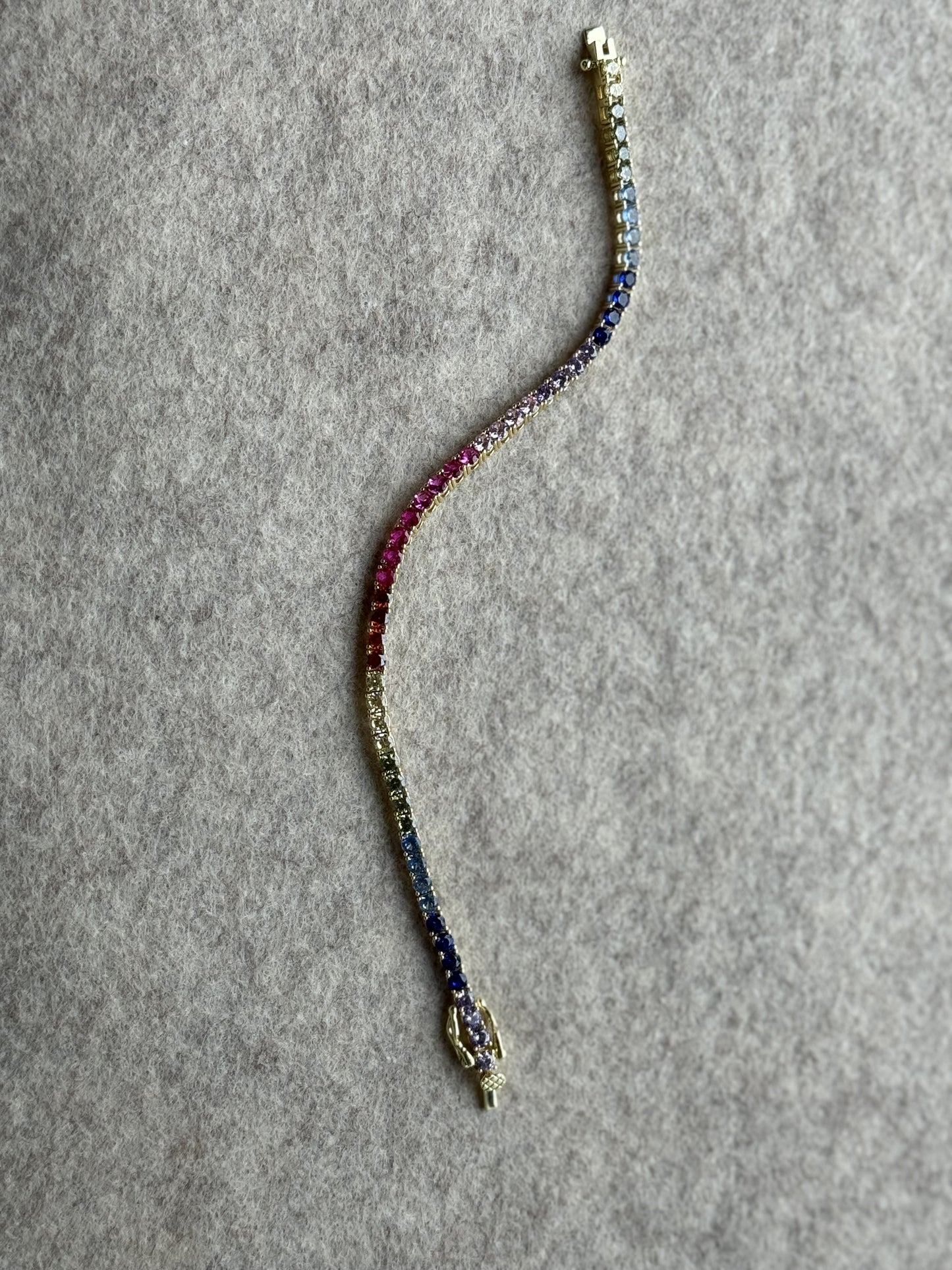 Multi color tennis bracelet 2mm