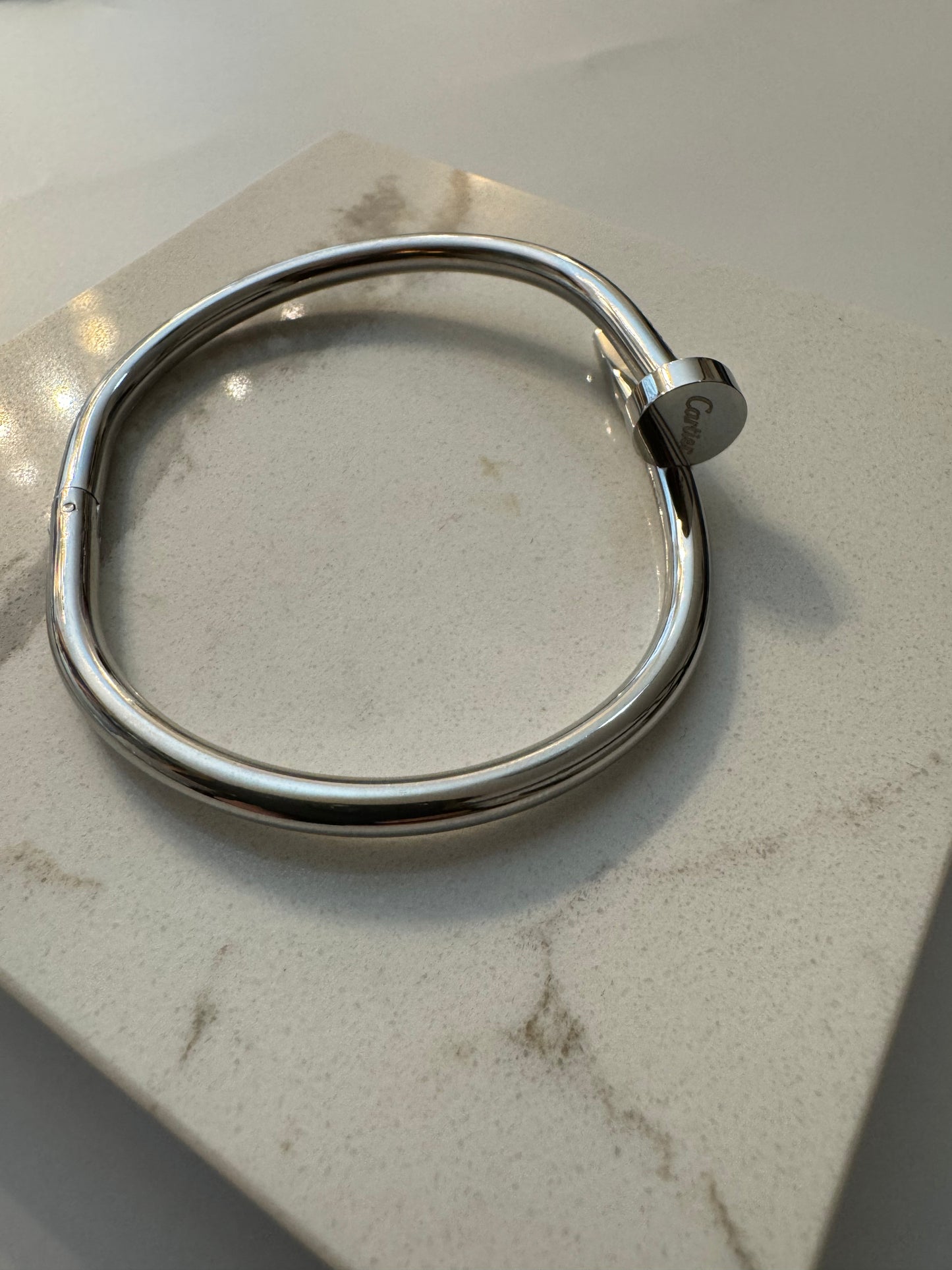 Plain silver nail bangle