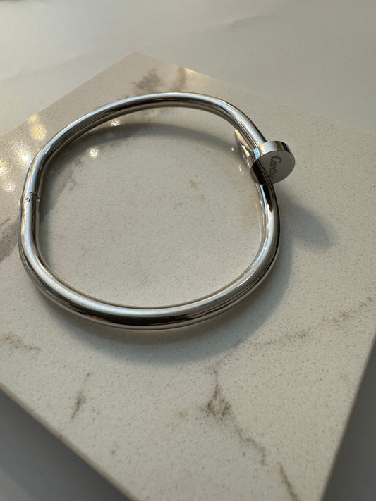 Plain silver nail bangle
