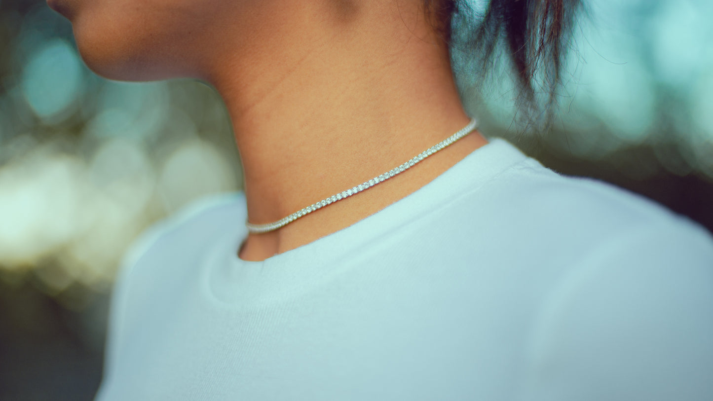 1mm tennis choker necklace