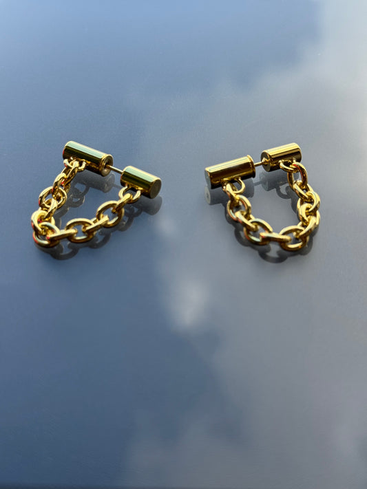 Double sided chain earrings