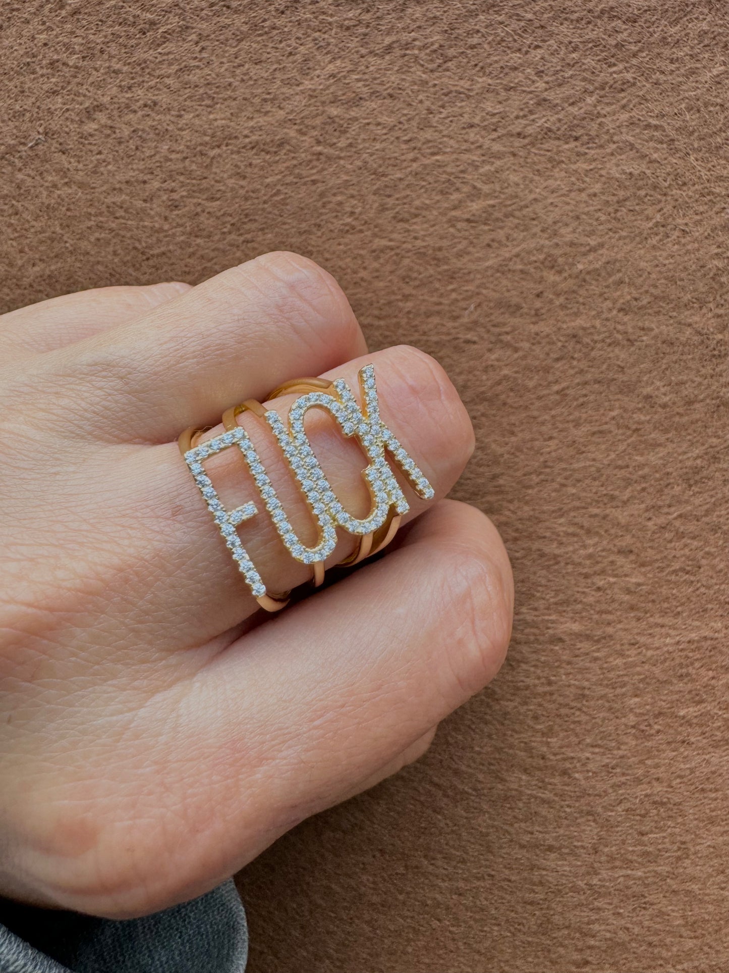 FUCK ring gold