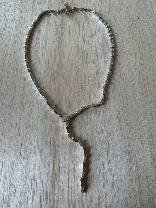 Serpentine sterling silver necklace
