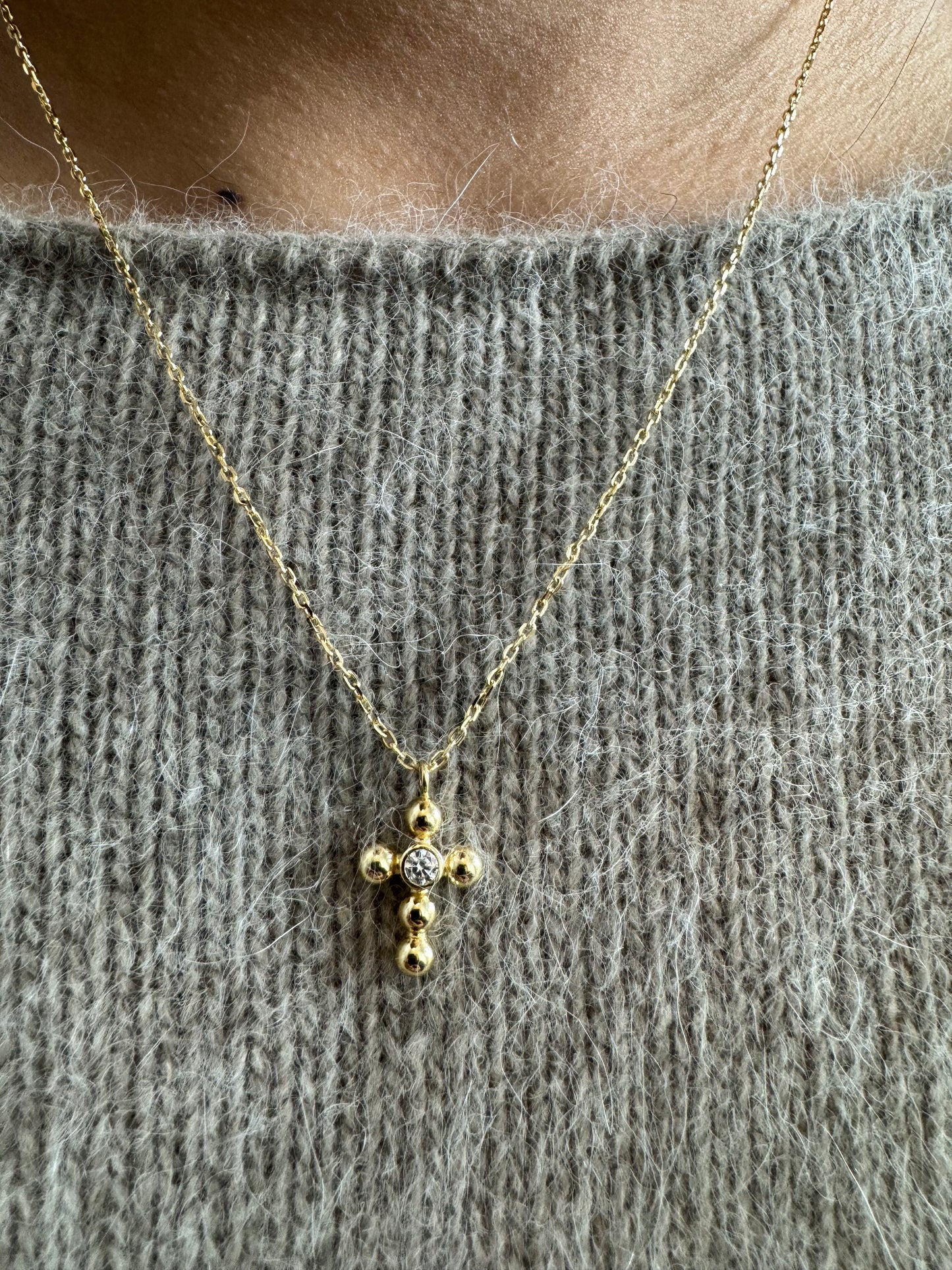 Ball cross necklace