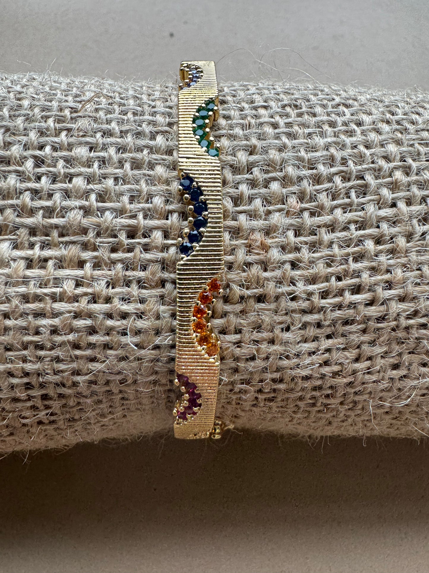 Rainbow crescent bangle