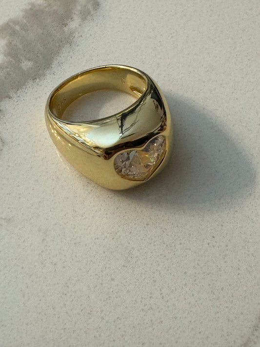 Signet heart rings