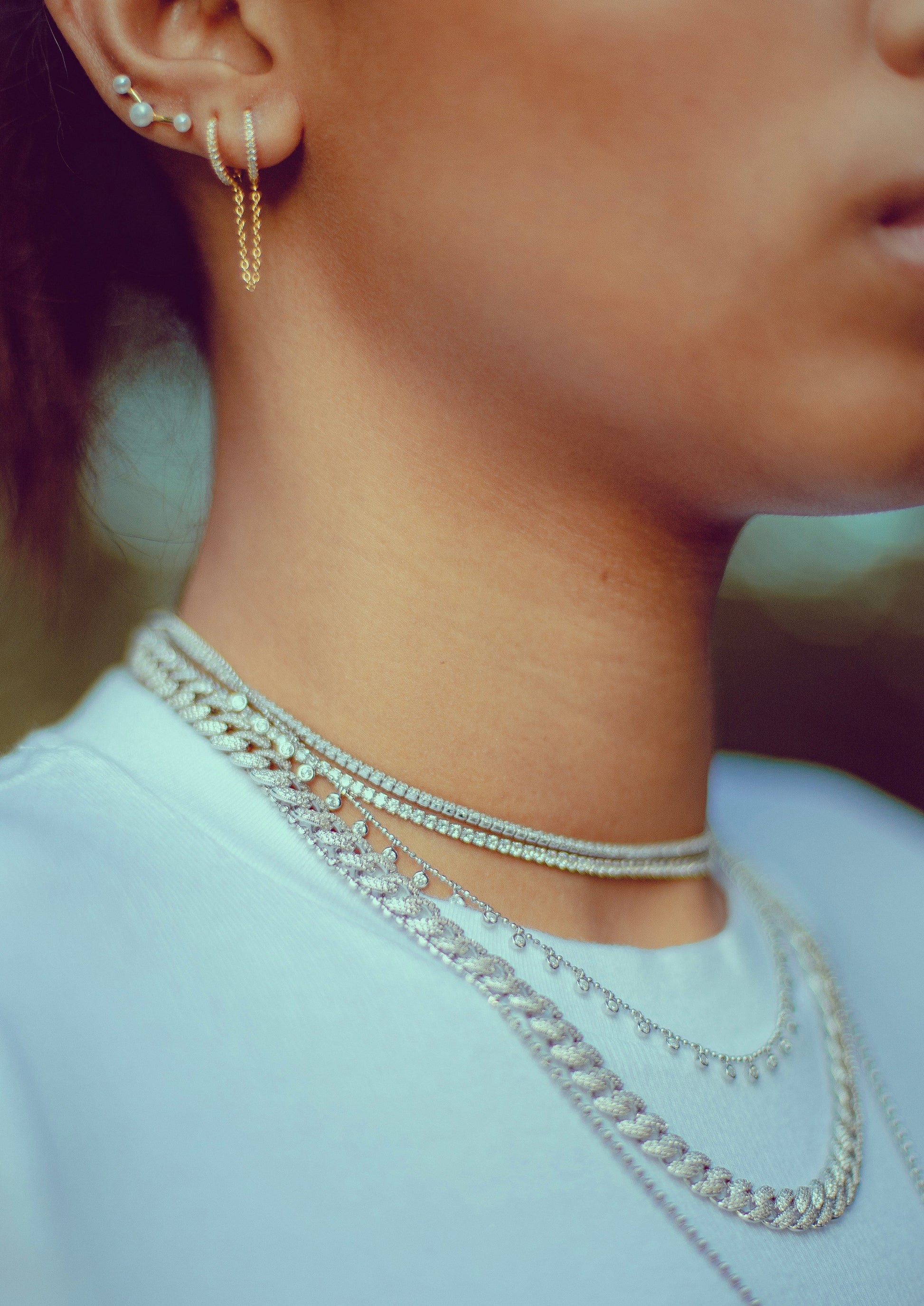 1mm tennis choker necklace - Main Image