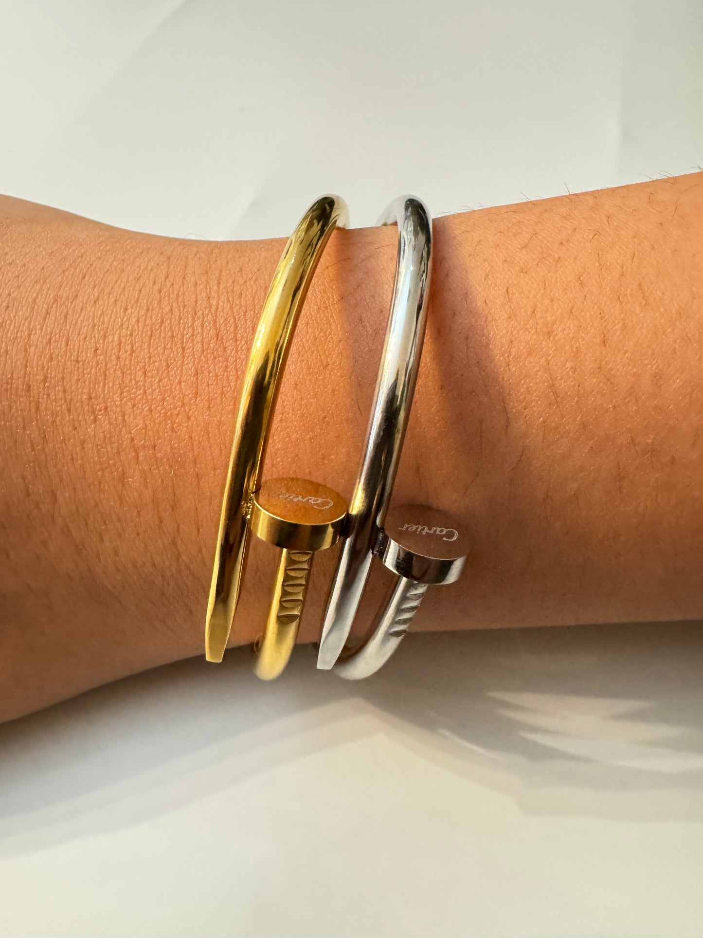 Plain silver nail bangle