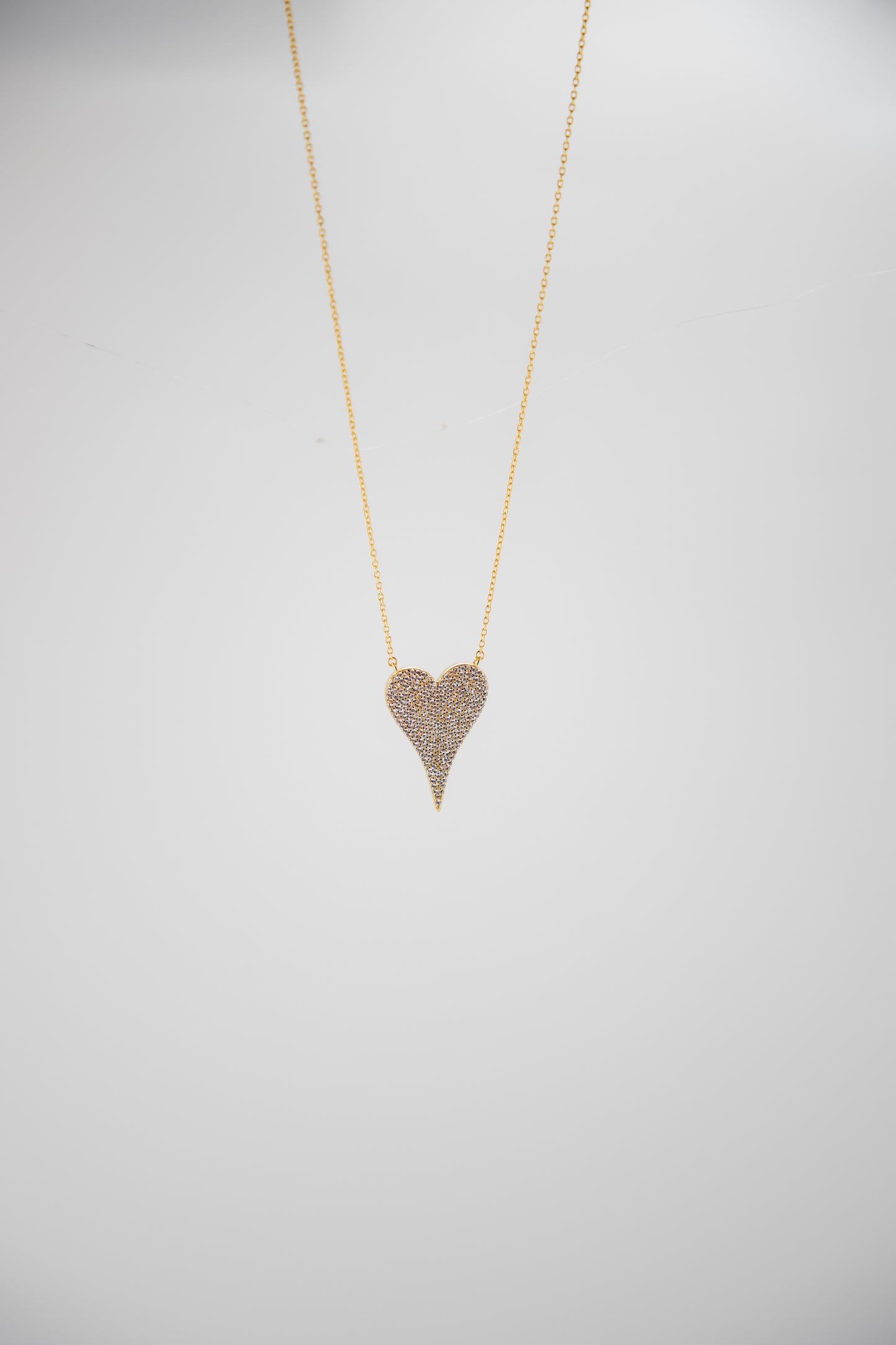 BIG HEART PAVE PENDANT NECKLACE